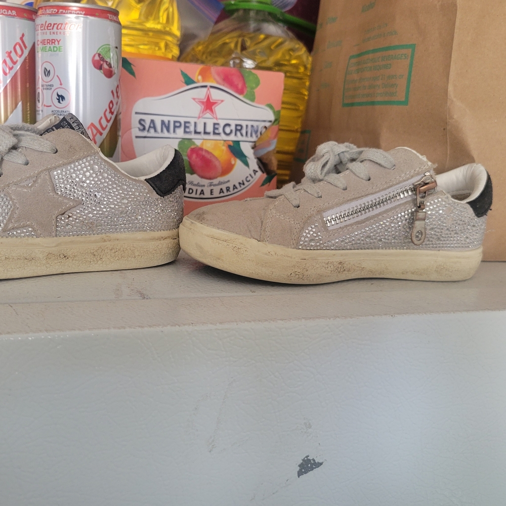 Kids Glitter Sneakers with Star Design